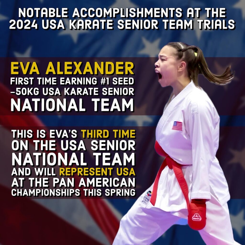 Eva Alexander earned the number one seed in the -50kg weight class for the first time. This is her third time representing USA on the Senior National Team and her first in the number one position.